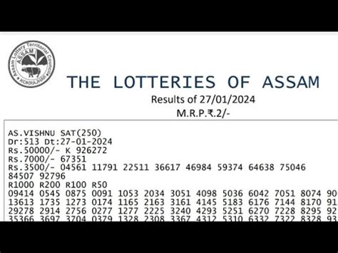 assam lottery result today 3pm